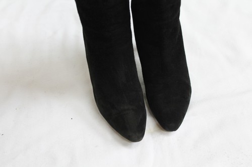 Salvatore Ferragamo Nucleare Nero Suede Calf Boots Sz 5 1/2 Ret. $495 - Picture 2 of 8