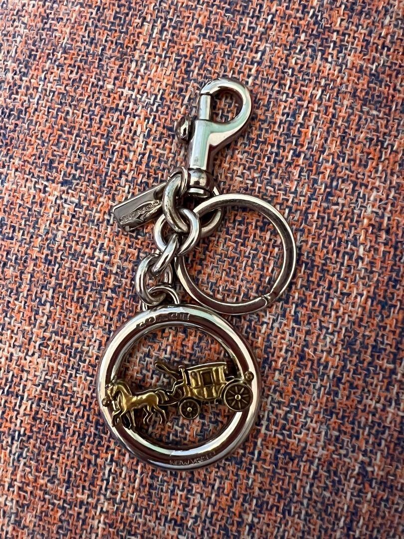 Coach Gold & Silver Horse & Carriage Bag Charm Keychain
