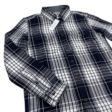 Outerknown Blanket Shirt Mens Size M Organic Cotton Navy & White Plaid NWT $148