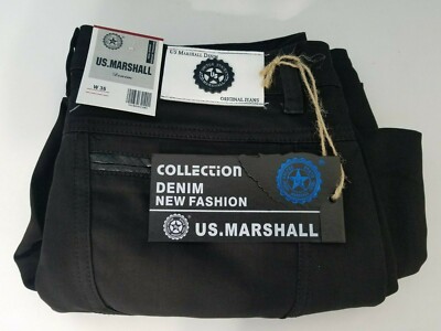 MARSHALL DENIM COLLECTION BLACK JEANS 36X34 BRAND NEW W/TAGS - Main Image
