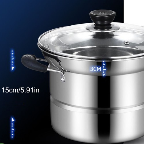 Deep Fryer Pot Stainless Steel Frying Pot with Basket Practical Cooking grft - Foto 6 di 11