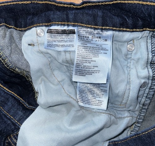 LEVIS MENS 505 REGULAR DENIM MEDIUM DARK WASH JEANS 33 W 30 L PRE OWNED - Picture 4 of 6