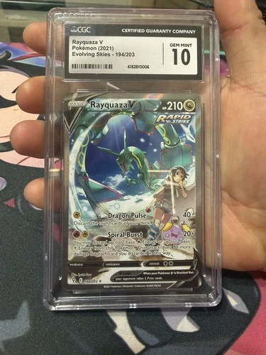 CGC 10 Rayquaza Pokemon 2021 Evolving Skies 194/203 Gem Mint Alt Full Art