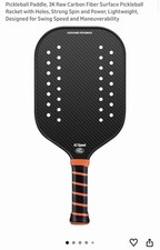 Pickleball Paddle, 3K Raw Carbon Fiber Surface Pickleball Racket with Holes