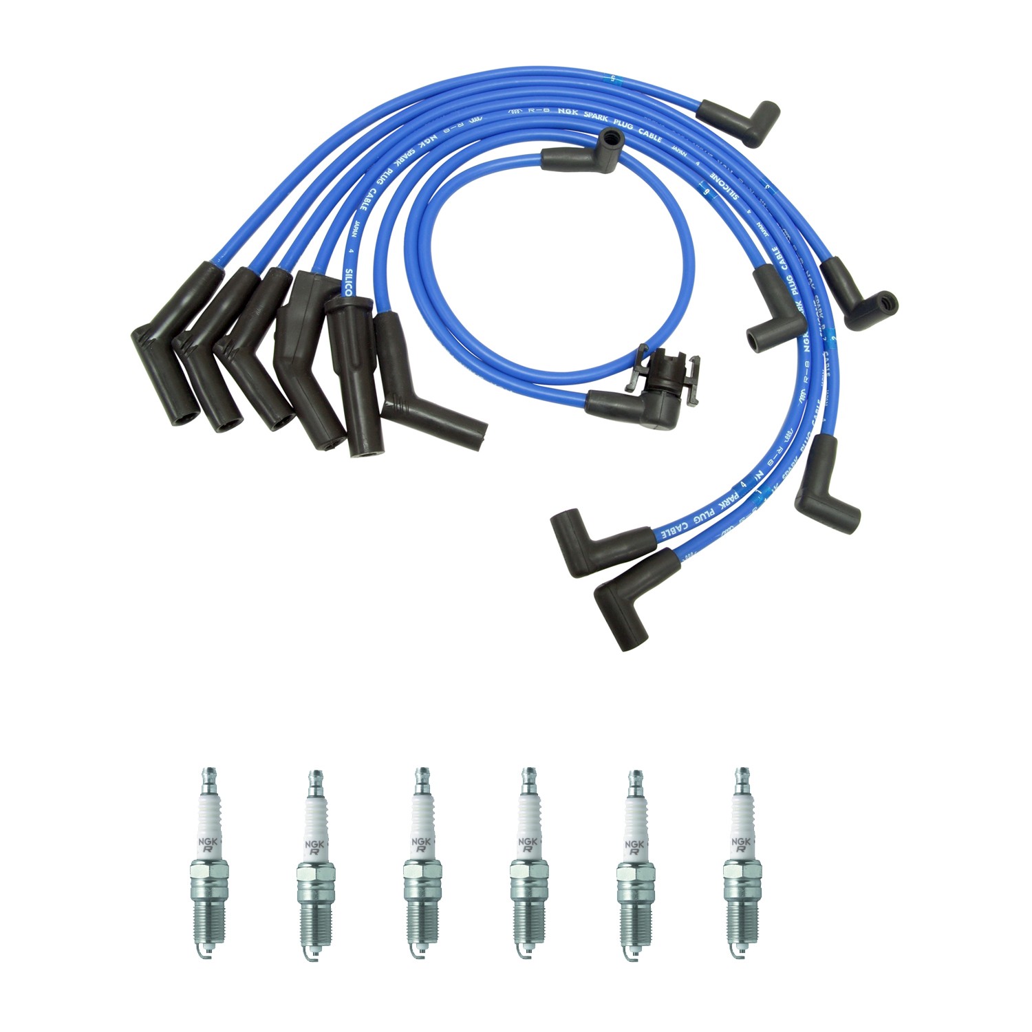 NGK Wire Set  6 V-Power SparkPlugs Kit for Ford Ranger 2.8 2.9 V6 OHV Vin S T