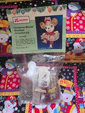 LeeWards CHRISTMAS MOUSE Vintage 1974 Sequin Bead Christmas Ornament Kit NOS
