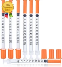 U-100 1Ml Syringe 30 Gauge 1/2 Inch(13Mm), 1Cc Lab Supplies, Individually Sealed