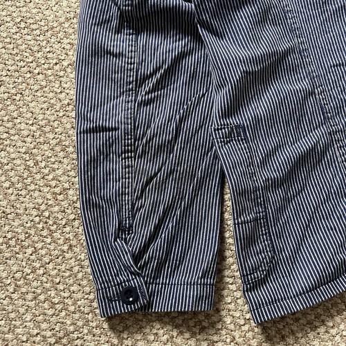 70s French Vintage Striped Distressed Cotton Works Worn Suit Jacket and Pants - Picture 11 of 24