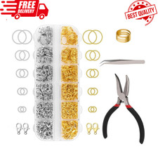 1200 Pcs Jump Rings for Jewelry Making Supplies, Necklace Repair Kit with Open/C