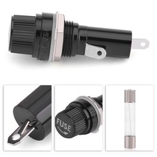 ⁺5pcs Electrical Panel Mounted Fuse Holder Socket For 6 * 30 Glass Fuses AC 125V