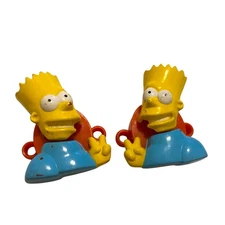 VINTAGE 1990's Bart Simpson Bow Biters By Brookside Shoelace Clips Accessories