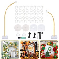Balloon Arch Kit 9.35FT  6FT, Free Bending Half Balloon Arch Stand with Base...