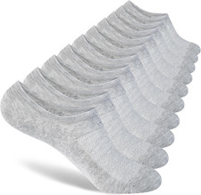 8 Pairs Womens 100 Cotton Non Slip No Show Socks, Low Cut Casual Invisible Line
