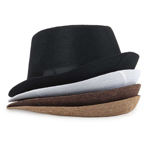1pc /2Pcs Men Women Straw Jazz Fedora Hat Trilby Cuban Sun Cap Short Brim Summer - Picture 10 of 17
