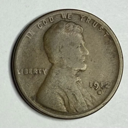 1912-S Lincoln Wheat Cent Penny VG
