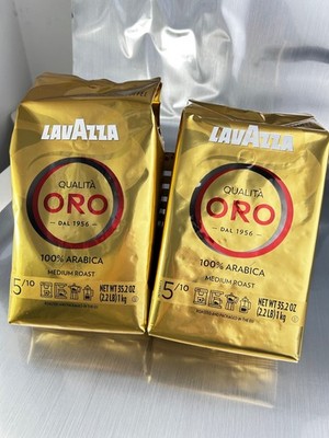 LAVAZZA Qualità Oro Whole Bean Coffee Arabica - Two Big Bags 2 x 2.2LB (2 x 1KG)