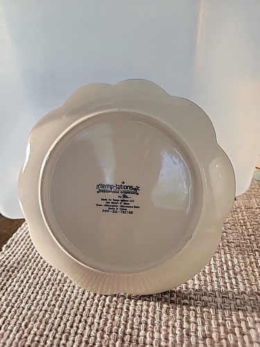 Piatto da dessert/pane/insalata Temptations Tara Old World blu acqua 8" smerlato - Foto 4 di 5