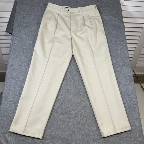 Callaway Golf Pants Mens 36x32 Beige Pleated Classic Fit Pro Spin Cotton Blend - Picture 2 of 10