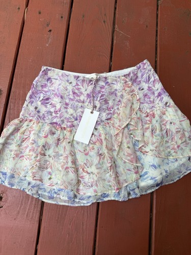 Love Shack Fancy Rhodes Skirt Sweet Kisses Floral Ruffle Mini Skirt in Size 2