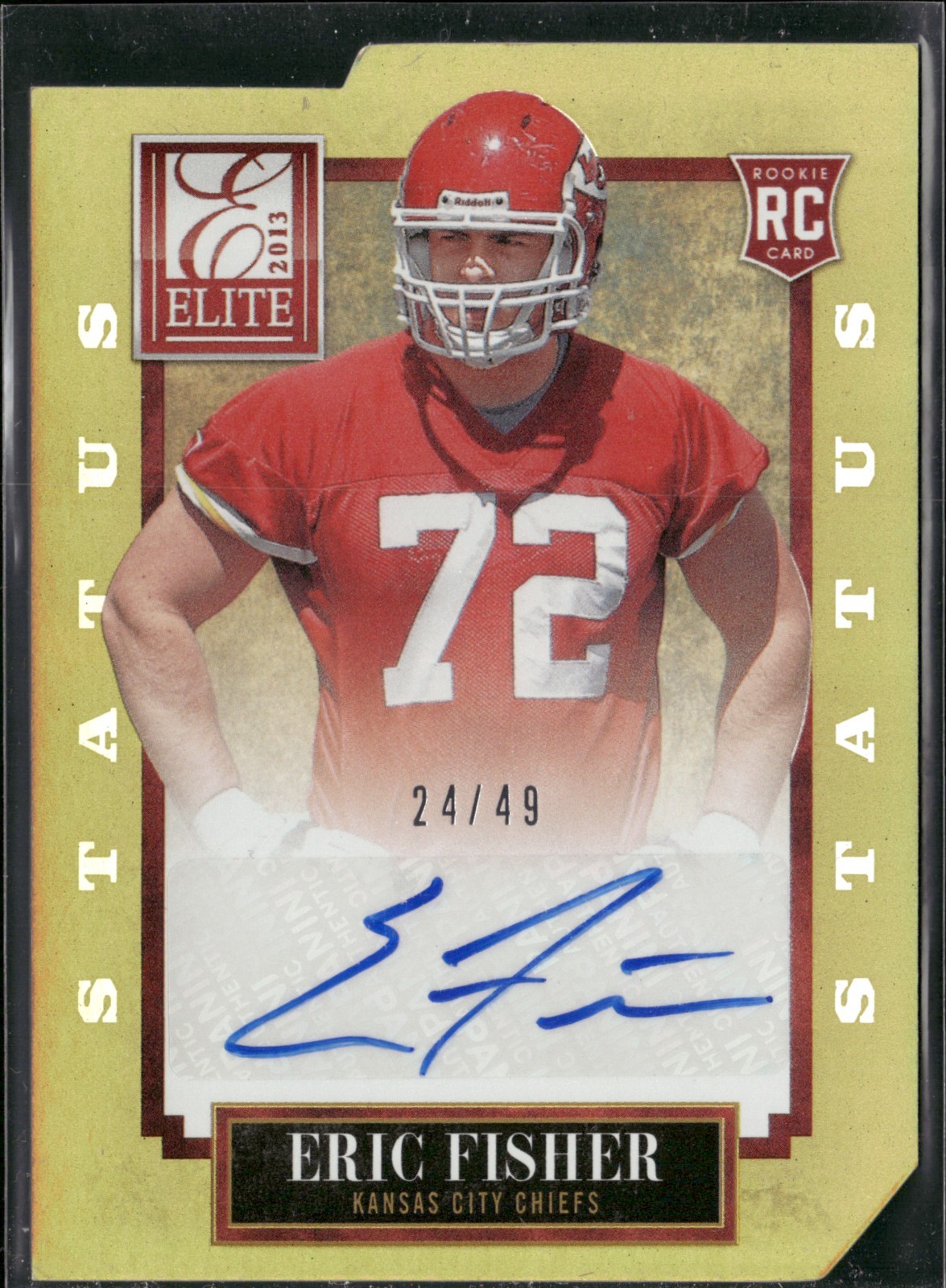 Eric Fisher Panini Elite #116 Gold Status Die-Cut Autograph