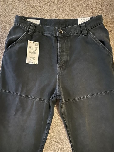 Zara Baggy Relaxed Fit Jeans Men’s SZ 34 Button Fly Charcoal Gray - Picture 2 of 6