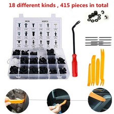 1/2set 415x Plastic Rivets Bumper grille Push Pin Clip+Fastener Retainers Remove