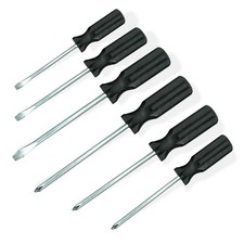 6pk Screwdriver Set Phillips Slotted Flathead Crosshead Non-Slip Precision Tool