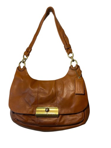 Bolso de Mano Coach Kristin Marrón Latón Cuero 16931 Cápsula Todos los Días Hobo Cartera Pequeño