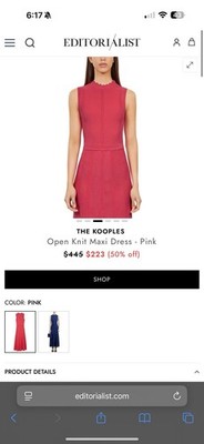 The Kooples Open Mesh Knit Orange Maxi Dress Scalloped Details, Keyhole Back, XS