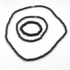 Lot of 3 Therapeutic Hematite Magnetic Bead Bracelet/ Anklet/ Necklace