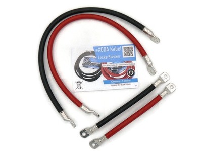 Exoda 50 mm² Kabel Set mit M8 Kabelschuhen Rot Schwarz für Auto Boot Motorrad