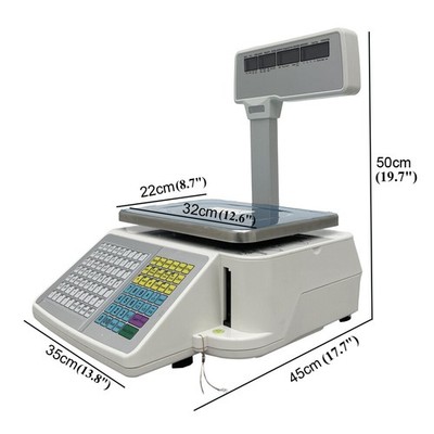 66lbs Mall Digital Price Computing Scale Thermodrucker Mit Etikettendruckerwage