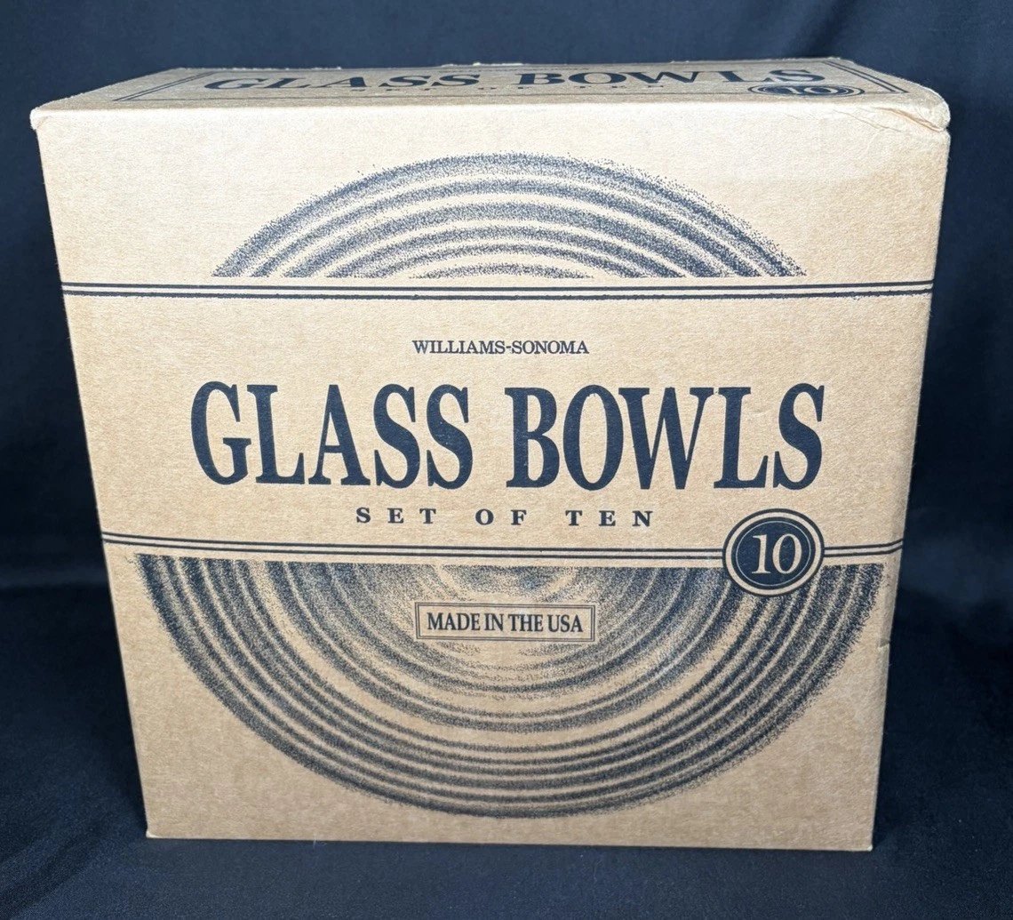 Williams Sonoma 10 PC Glass Measuring Nesting Bowls NIB Cooking Baking