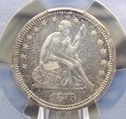 1876 "S" Seated Liberty Quarter 25c PCGS AU Details #858 About Unc ECC&C, Inc.