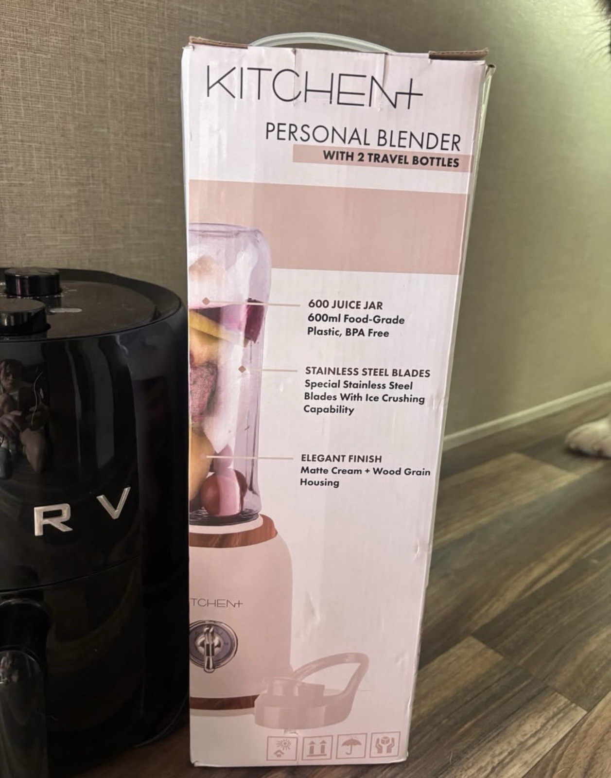 KITCHEN+ Personal Blender 600ml BPA Free w/Juice Jar & 2 Tra
