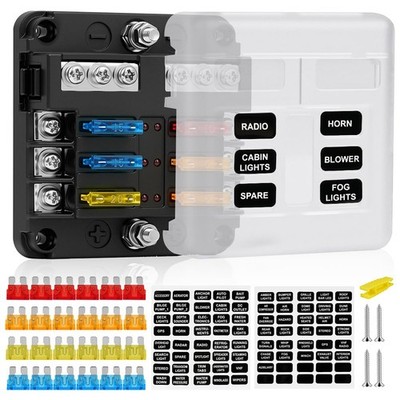Flintronic 6 Fach Sicherungshalter, 12 Volt Sicherungsblock ATC/ATO