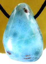 LARIMAR  XL Freeform  Trommelstein gebohrt EDELSTEIN ANHÄNGER AA-Qualität Nr.506