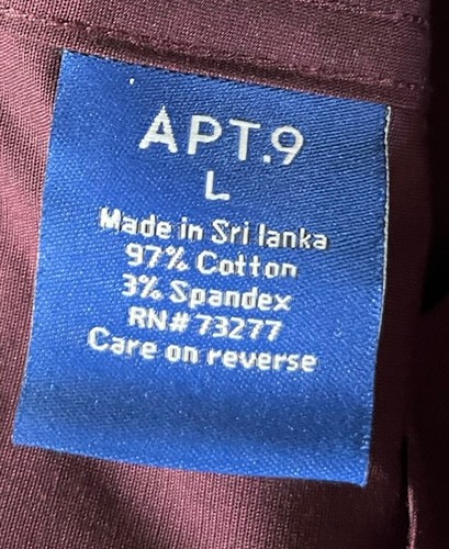 Apt 9 Premier Flex Button-Down-Hemd lila Herren Größe Large neu mit Etikett - Bild 7 von 11