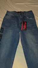 FUBU Denim Collection Men s Blue Straight Fit Jeans 5-Pocket Embroidered