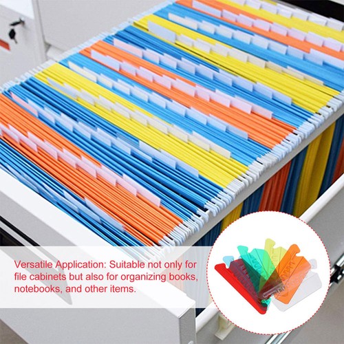 60 Pcs Color Label Index Film Filing Cabinet File Folders Tab Inserts - Picture 11 of 12