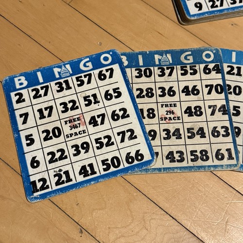 Lot of 10 Vintage Capitol BINGO Cardboard Heavy Stock Cards - Reusable - Blue - Picture 8 of 10