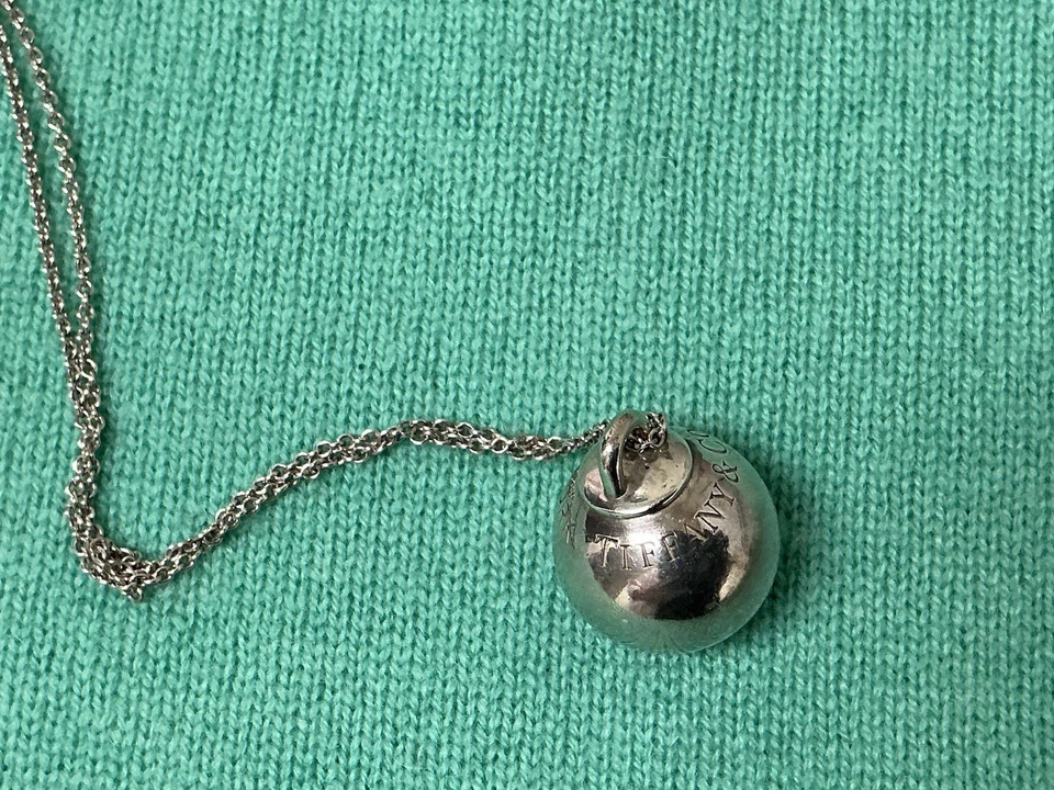 Tiffany & Co. Sterling Silver Hardwear Large 19mm Ball Pendant Necklace 32" - Image 2 of 4