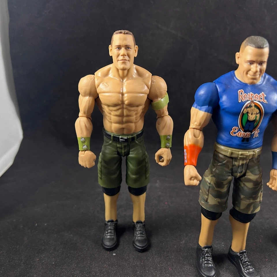 LOTE DE 3 FIGURAS DE ACCIÓN DE JUGUETE JOHN CENA WWE MATTEL - SERIE BÁSICA 82 85 NUNCA TE RINDAS Foto 4 de 4