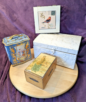 Konvolut von vier Vintage Dosen & Boxen ~ 2 Dosen, 2 Boxen ~ bitte Details lesen