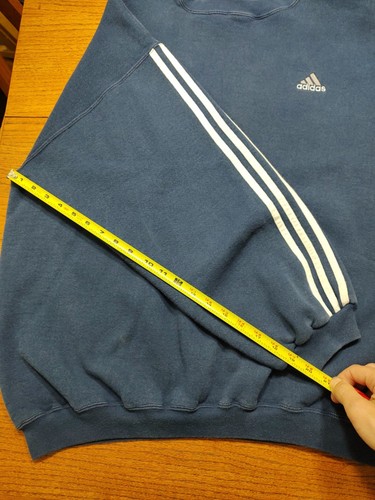 Vintage Adidas marineblau und weiß Rundhalsausschnitt Sweatshirt USA Herren Etikett XXL - Bild 9 von 11