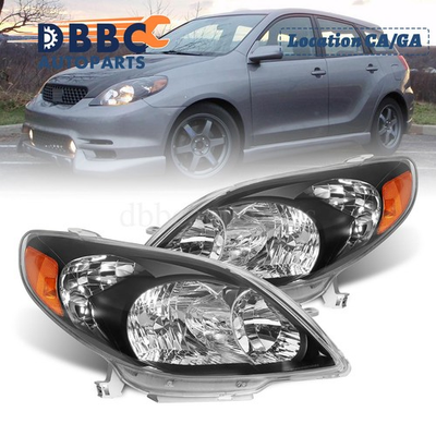 #ad Black Headlights Headlamps Pair Set Left amp; Right For 2003 2008 Toyota Matrix JDM $149.00