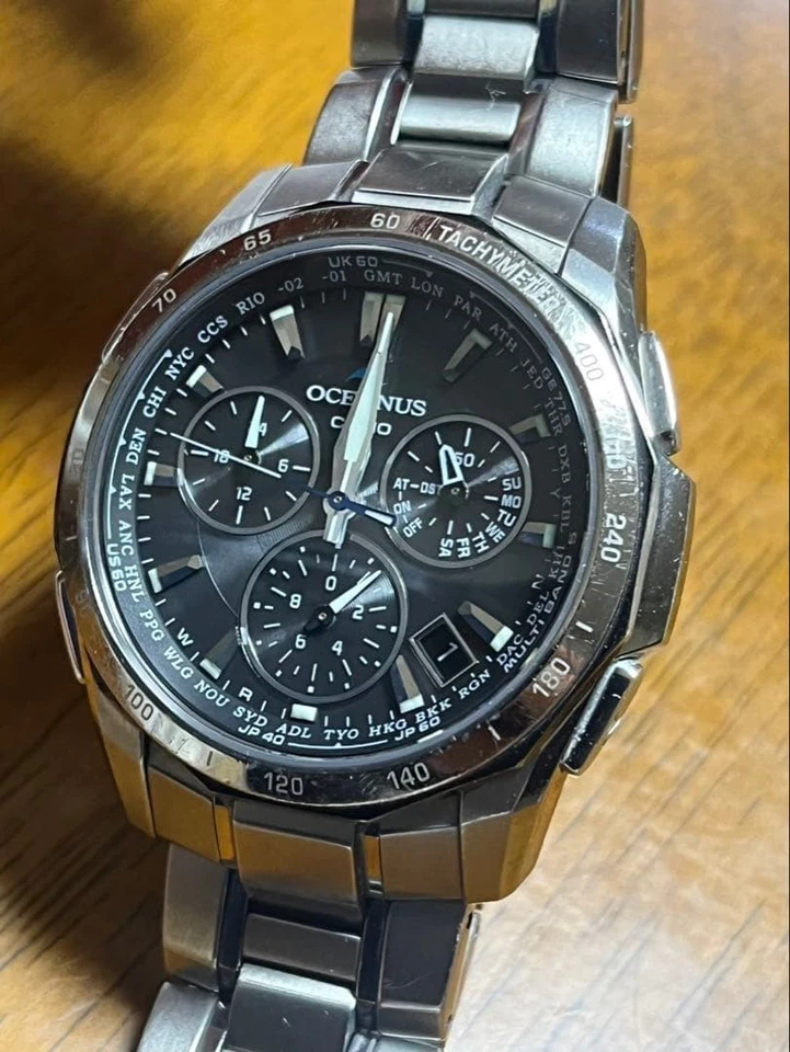 CASIO OCEANUS OCW-S1000 Black Manta Chronograph Radio Solar Men Watch Japan - Image 2 of 4