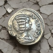 Roman Julia Domna And Geta Denarius P SEPT GETA CAES PONT 169AD