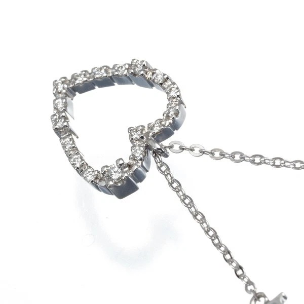Auth DAMIANI Necklace Diamond Mini Simboli Heart 18K 750 White Gold - Image 2 of 4