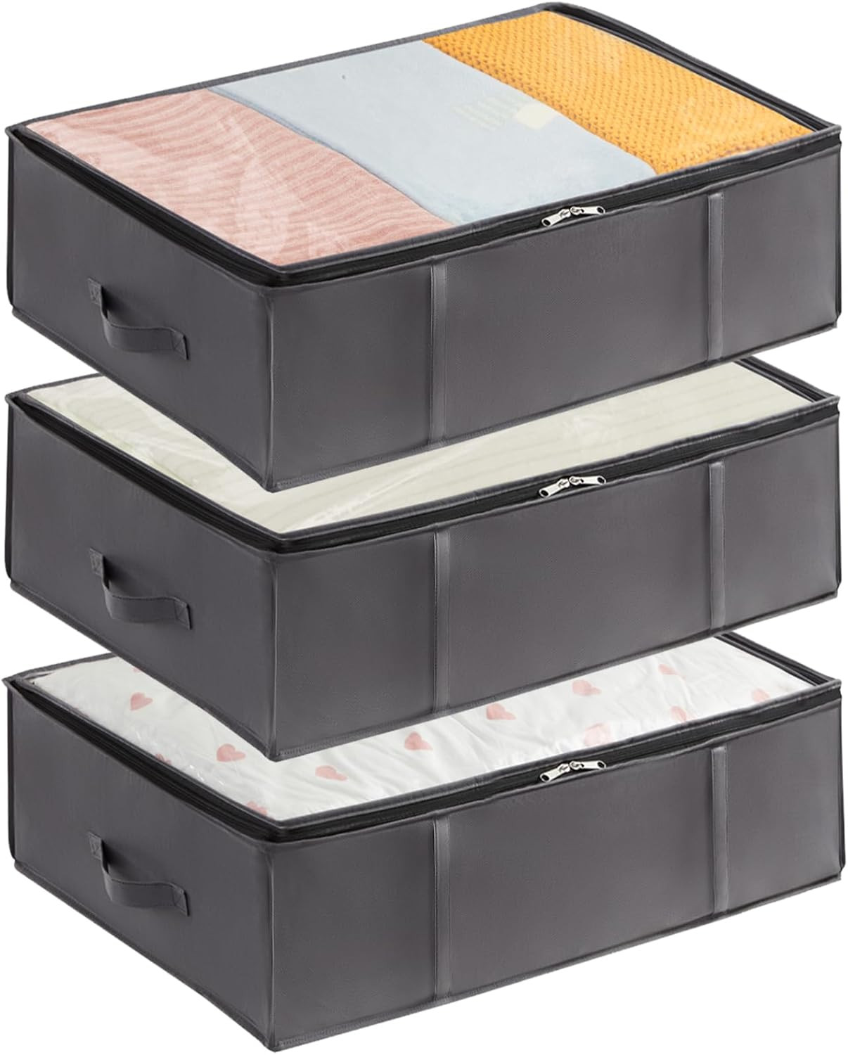 Lifewit 3 Pack 40L Under Bed Storage, Underbed Storage Boxes with lid Clothes St
